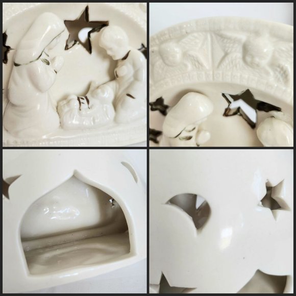 Vtg 1998 Ceramic Nativity Tealight Candle Holder Christmas Gift Collection EUC - Picture 8 of 11
